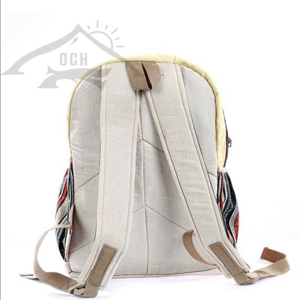 100% Handmade Multi Pocket Hemp Backpack - Picture 6 of 7